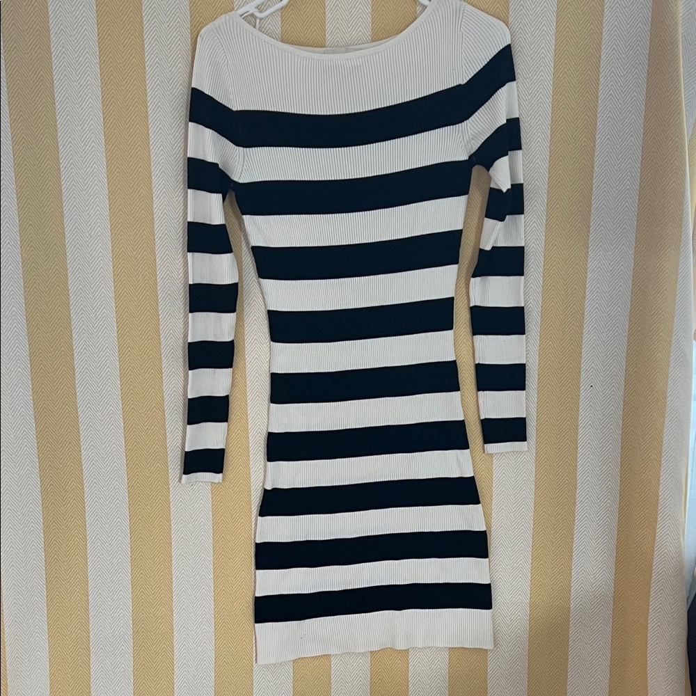 Chic Long Sleeve Striped Dress